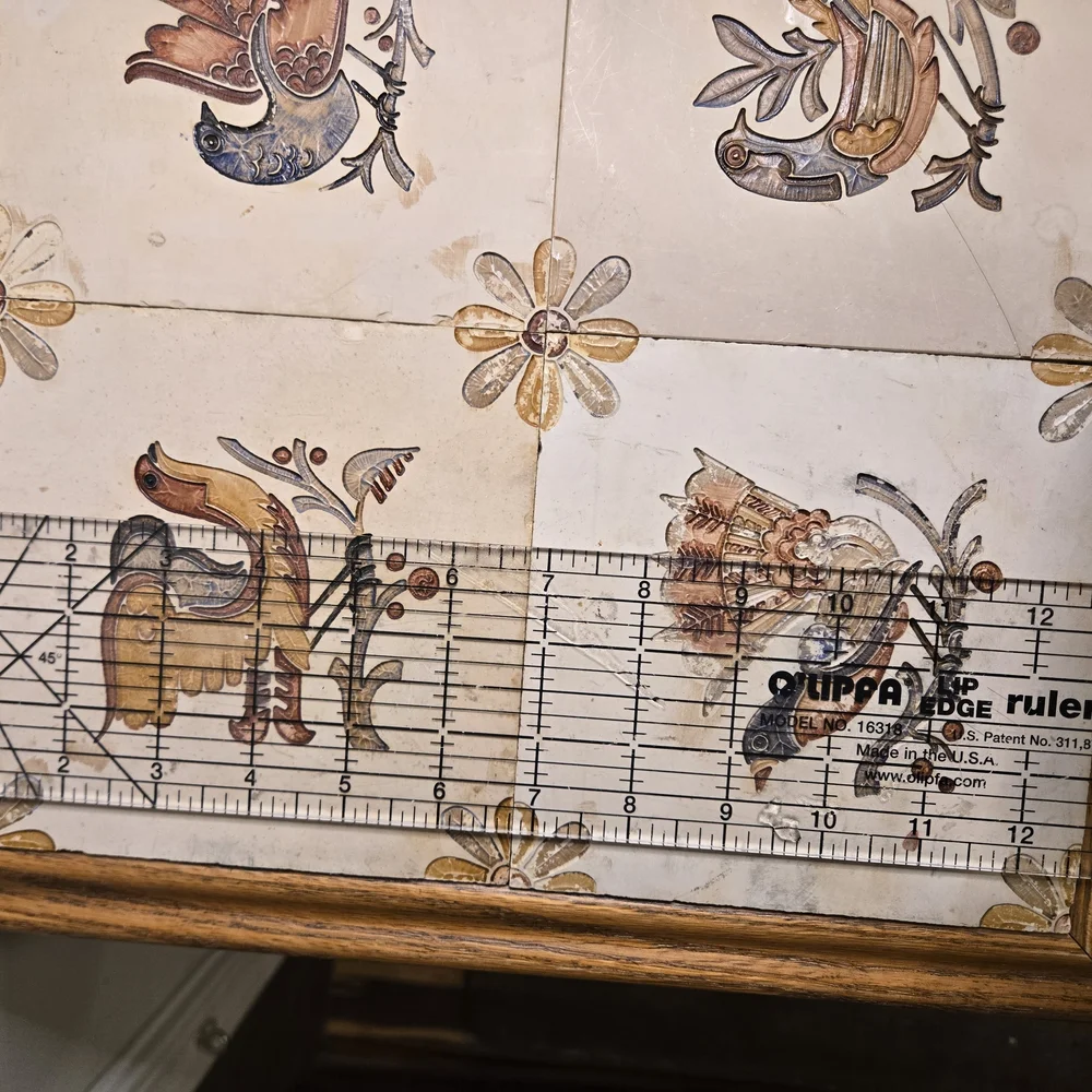 Antique Victorian Bird Partridge Pheasant Delft Style Tile Wall Art Wood Frame